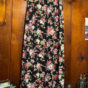 long slit floral skirt